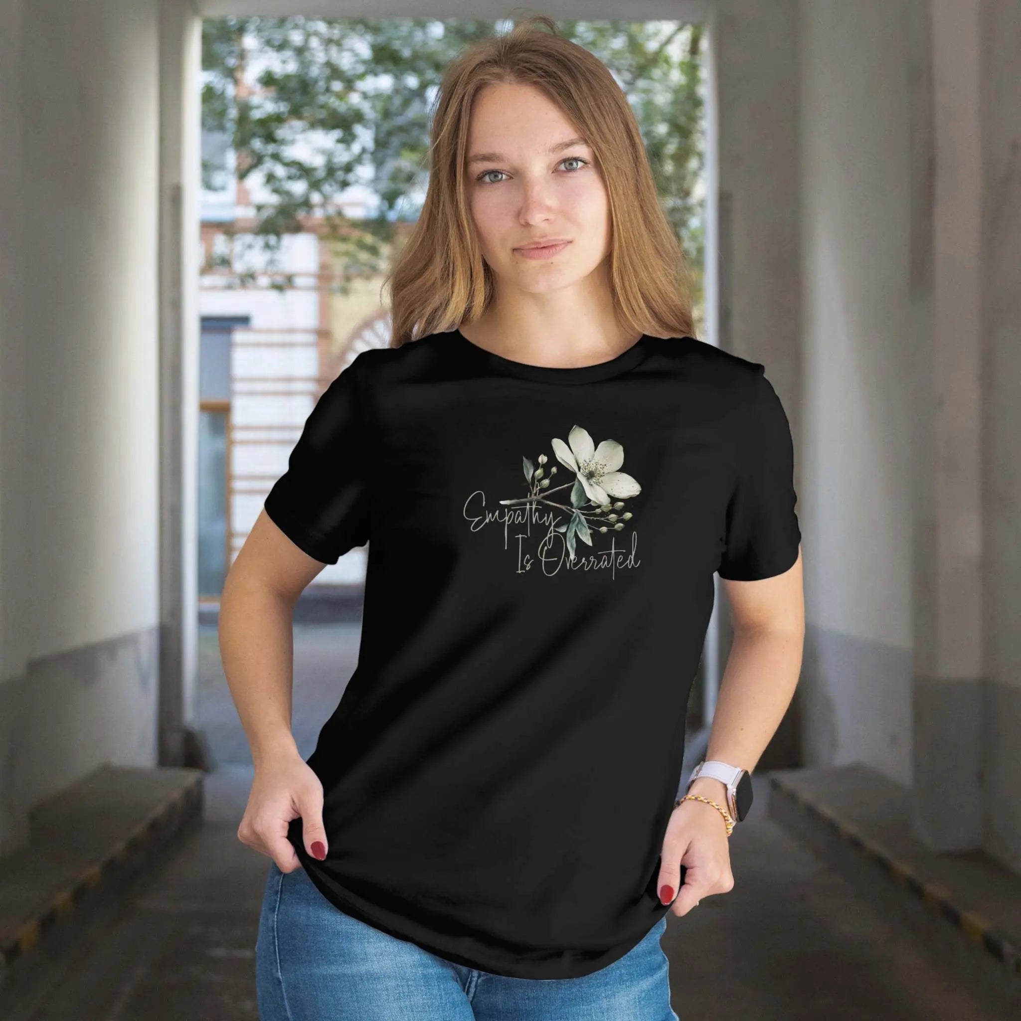 Empathy Is Overrated T-Shirt – Bold Floral Statement Tee - veevibeco