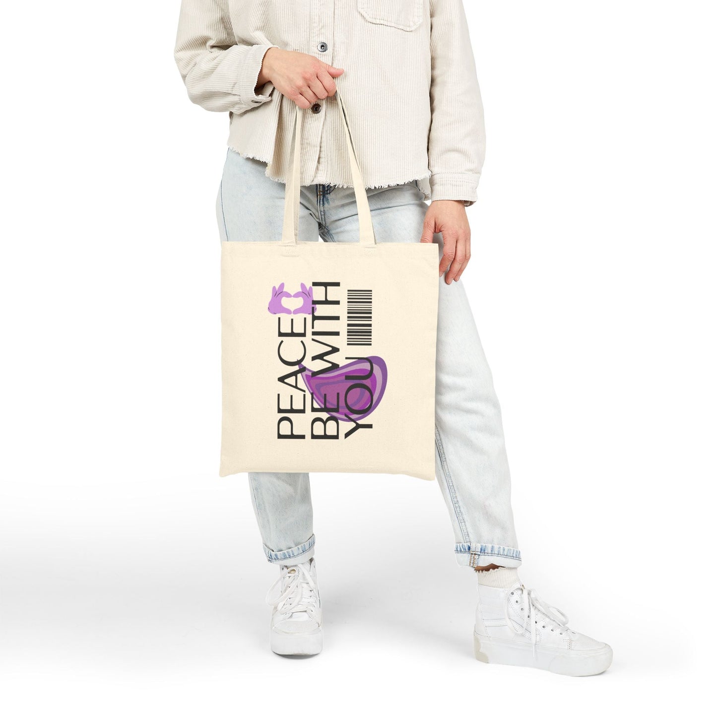 Canvas Tote Bag - Healing Spiritual Peace Be With You - veevibeco