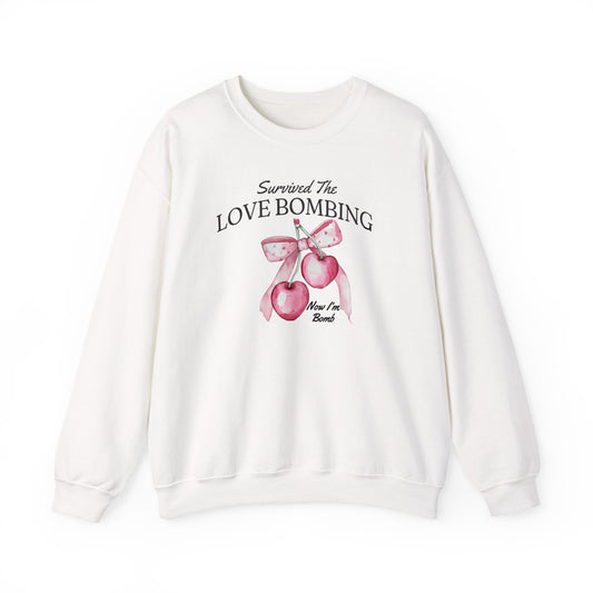 Survived Love Bombing Now I'm Bomb" Statement Sweatshirt – Empowerment Apparel for Narcissist Recovery - veevibeco