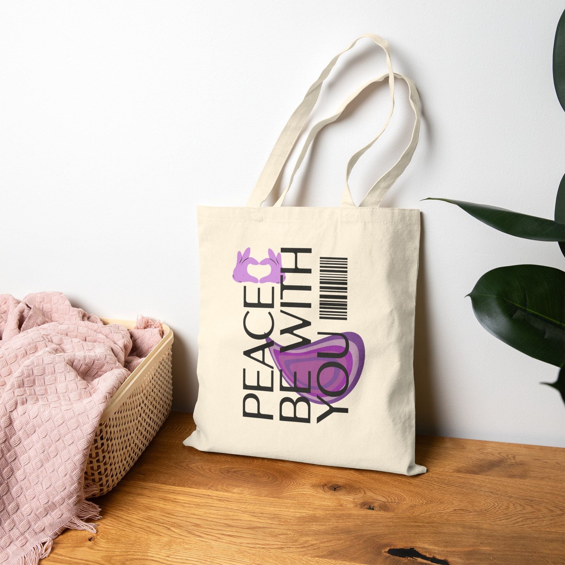 Canvas Tote Bag - Healing Spiritual Peace Be With You - veevibeco